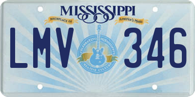 MS license plate LMV346