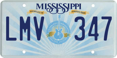 MS license plate LMV347