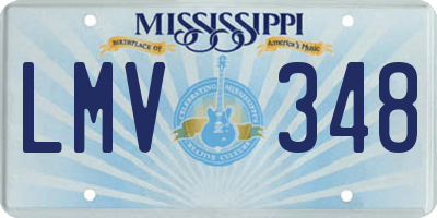 MS license plate LMV348