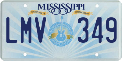 MS license plate LMV349