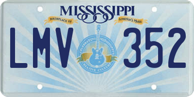 MS license plate LMV352