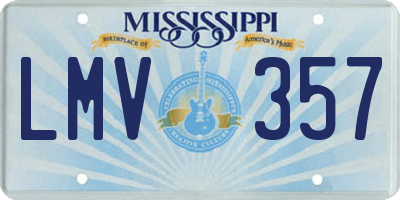 MS license plate LMV357