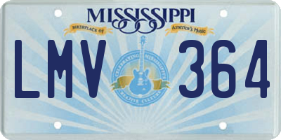 MS license plate LMV364