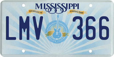 MS license plate LMV366
