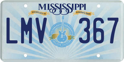 MS license plate LMV367