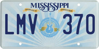 MS license plate LMV370