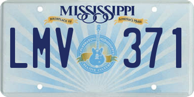 MS license plate LMV371