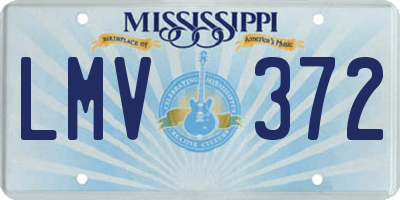 MS license plate LMV372