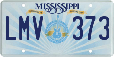 MS license plate LMV373