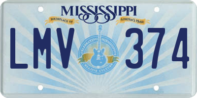MS license plate LMV374