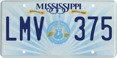 MS license plate LMV375
