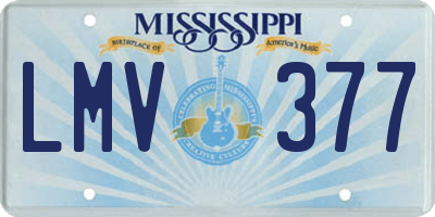 MS license plate LMV377