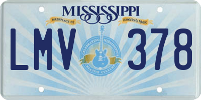 MS license plate LMV378