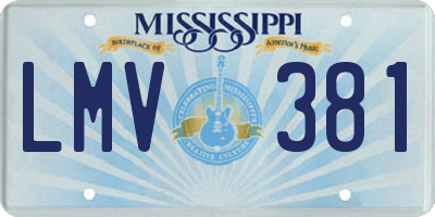 MS license plate LMV381