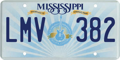 MS license plate LMV382