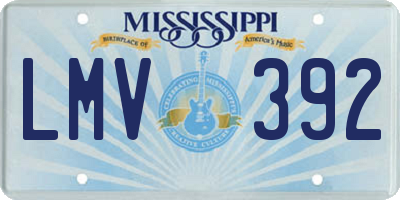 MS license plate LMV392