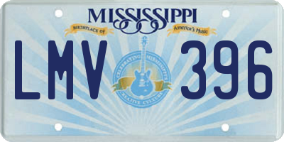 MS license plate LMV396