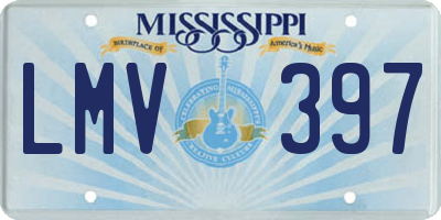 MS license plate LMV397