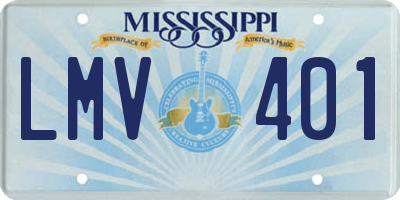 MS license plate LMV401