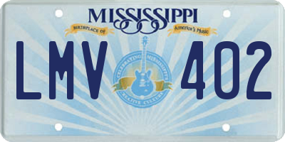 MS license plate LMV402