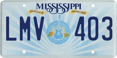 MS license plate LMV403