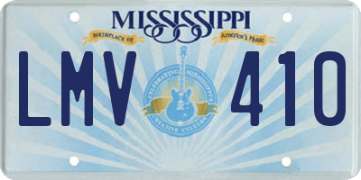 MS license plate LMV410