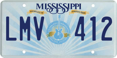 MS license plate LMV412