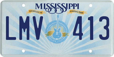 MS license plate LMV413