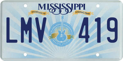 MS license plate LMV419