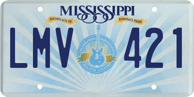 MS license plate LMV421