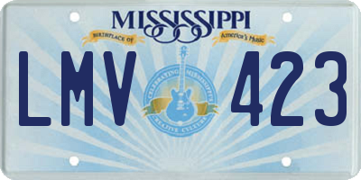 MS license plate LMV423