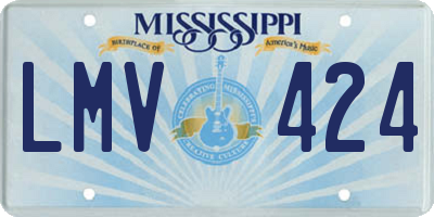 MS license plate LMV424