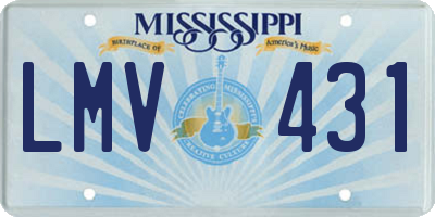 MS license plate LMV431