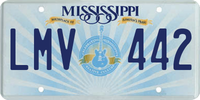 MS license plate LMV442