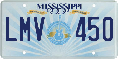 MS license plate LMV450