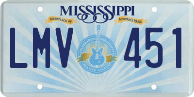 MS license plate LMV451