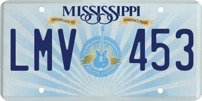 MS license plate LMV453