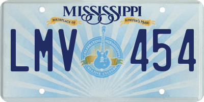 MS license plate LMV454