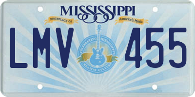 MS license plate LMV455