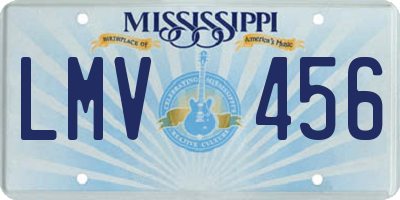 MS license plate LMV456