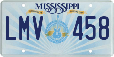 MS license plate LMV458