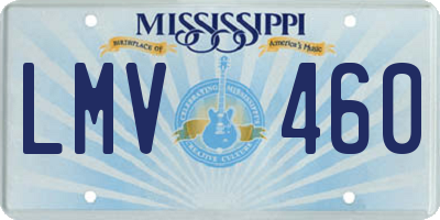 MS license plate LMV460