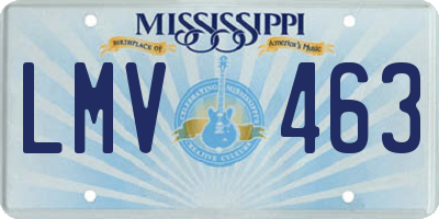 MS license plate LMV463