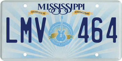 MS license plate LMV464