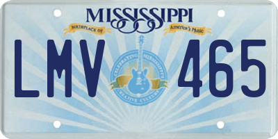 MS license plate LMV465