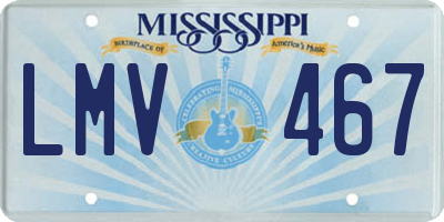 MS license plate LMV467