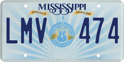 MS license plate LMV474