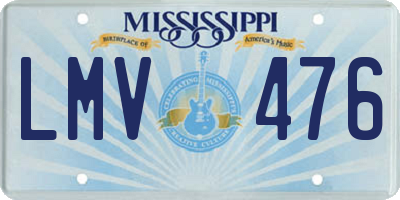 MS license plate LMV476