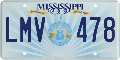 MS license plate LMV478