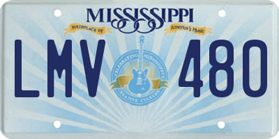 MS license plate LMV480